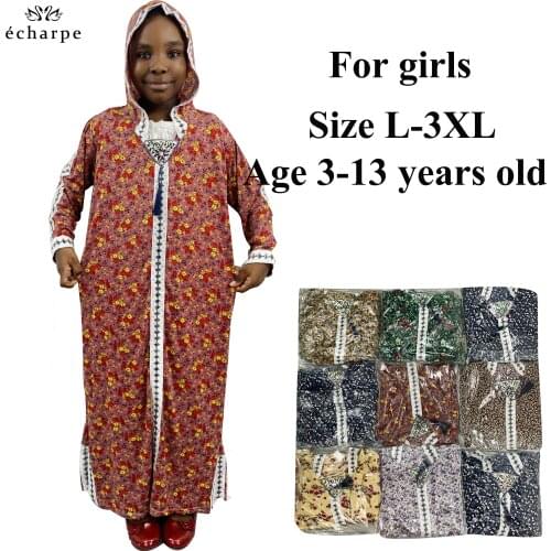 Turkish Egyptian Dubai Girls Abaya Muslim Dress for Kids Turkish Dresses Hijab Kaftan Prayer Clothes Caftan Marocain Pakistan