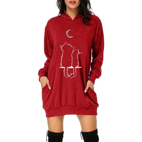 Spring Women Casual Long Sleeve Sweatshirts Dress Fashion Heart Letter Printing Round Neck Hooded Short Tops Dress