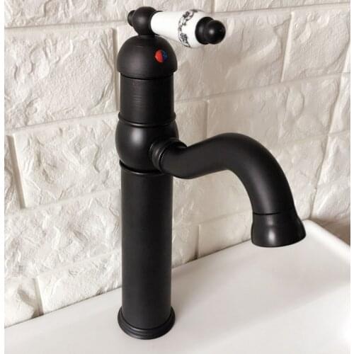 Swivel Spout Water Tap Oil Rubbed Black Bronze Single Handle Single Hole Kitchen Sink & Bathroom Faucet Basin Mixer Tap anf366