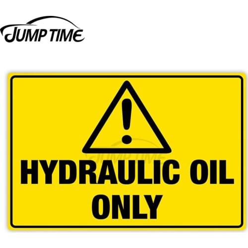 Jump Time 13cm x 8cm Car Sticker Hydraulic Oil Only Danger Decals Warning Window Bulding Waterproof Vinyl Car Accessories