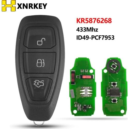 XNRKEY KR5876268 434Mhz With ID49 Chip Car Key Remote Control Key 3 Buttons For Ford Focus C-Max Mondeo Kuga Fiesta B-Max