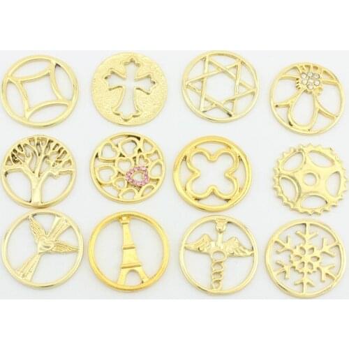 10pcs/lot Free shipping Gold Hollow Window Plates 22mm Plates Charms for 30mm Floating Locket Plates