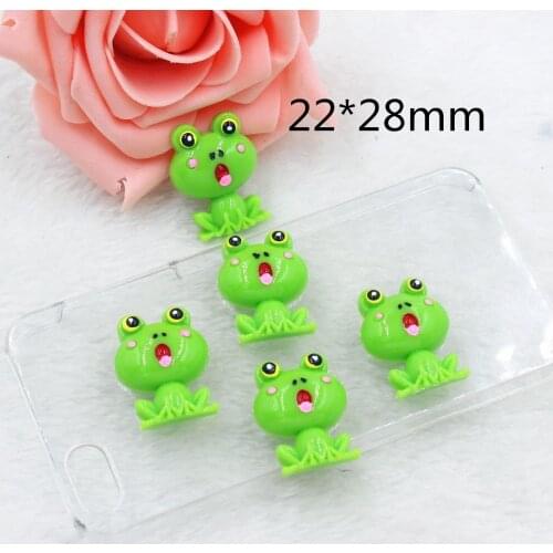 10pcs/lot DIY resin cabochons accessories flat back resin kawaii frog cartoon