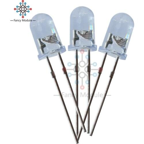 100Pcs F5 5MM White Color White Light Round Superbright LED Lamp Wholesale