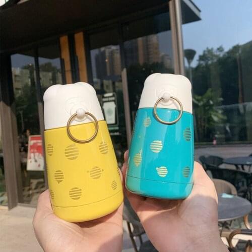 300ml An Outdoor Thermos Cup Simple Portable Water Bottle with Loop and Cover Cartoon Design Is Fresh and Lovely with The Cup