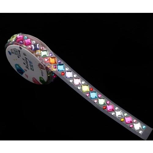 6 Rolls of Self-adhesive Glitter Tape Glossy Masking Acrylic Rhinestone