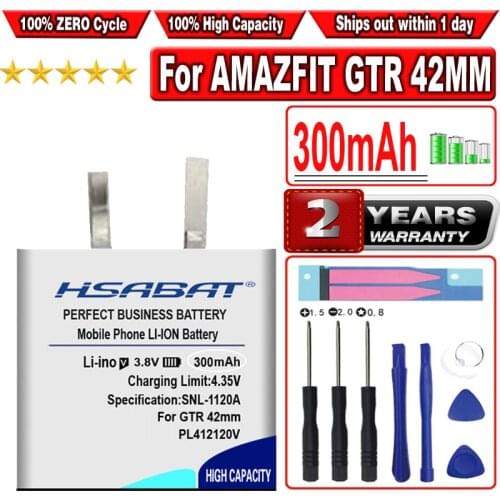 HSABAT 300mAh PL412120V Battery for AMAZFIT GTR 42mm