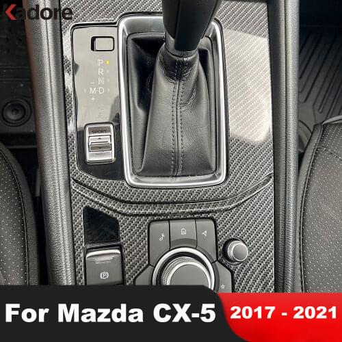For Mazda CX5 CX-5 2020 2019 2017 2018 Carbon Fiber Gear Shift Box Panel Media Switch Cover Trim Electronic Handbrake Panel