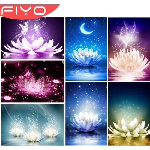 5D DIY Diamond Painting Water Lotus Flower Picture Full Diamond Art Mosaic Embroidery Cross Stitch Kits Home Decor