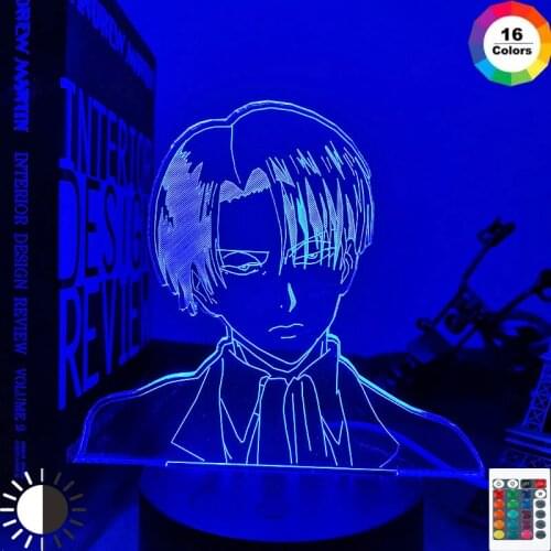 Anime 3d Lamp Levi Ackerman Attack on Titan Creative Colorful Phantom Bedside Sleeping Lamp Holiday Gift