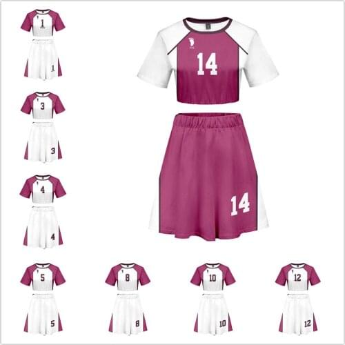Anime Haikyuu Cosplay Jersey Shiratorizawa Academy Uniforms Cos Tsutomu Shirt Suits Women Men High School Uniform Two Piece Sets