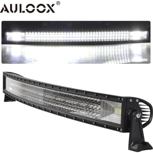 AULOOX 22 34 42 50" Inch Curved Truck Led Light Bar 12V 24V Triple Row Offroad LED Work Bar For JEEP Car Tractor 4WD 4x4 SUV ATV