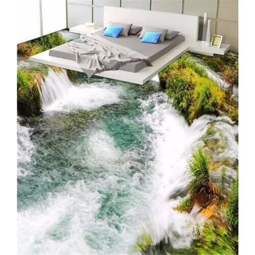 Beibehang Modern 3D Floor Painting Art Pebble Flower Waterproof Bathroom Kitchen Balcony PVC Wallpaper Mural fototapete 3d