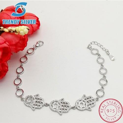 925 sterling silver with cz braceles bracelet for woman gifts for women femme jewelry jewellery luxury fashion fatima hand love