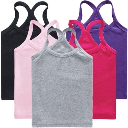 Kids tops for girls singlet kids undershirt boys girl tank top cotton soft underwear children camisole teen girls crop top 2-13T