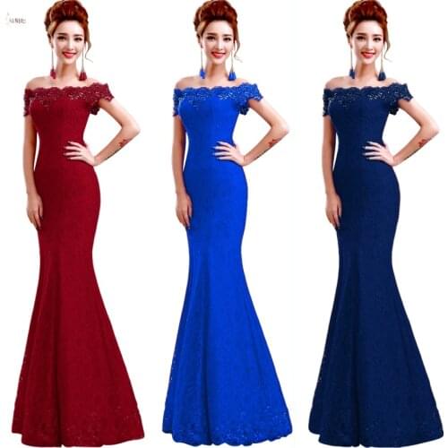 Long Bridesmaid Dresses 2019 Elegant Off The Shoulder Sleeveless Lace Mermaid Wedding Party Gown robe demoiselle d'honneur