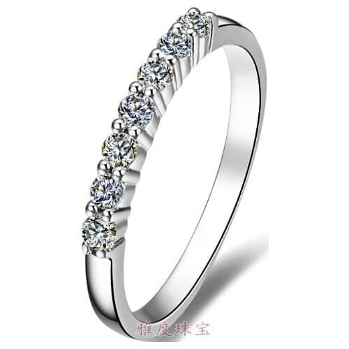 Dossy Jewelry 0.7Ct Micro-pave Diamond Ring Engagement Ring for Women Platinum 950 Wedding Bridal