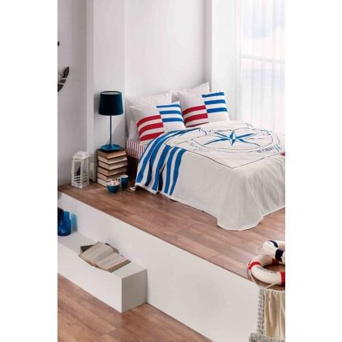 Double Personality Pique Pack Cotton Blue bedspread anchor sea double person cotton