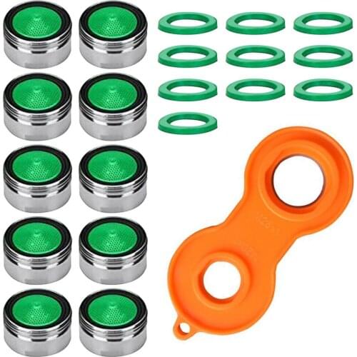 10 Pcs Faucet Tap Water Saving Aerator Copper With Faucet Aerator Wrench Jet Regulators Filter Spare Part For Kitchen Bath Tools
