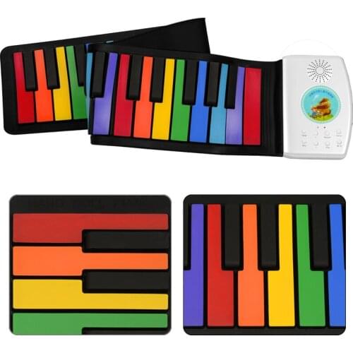 Electronic piano keyboard musical toy instruments mini piano kids 49 key flexible roll up educational electronic digital music