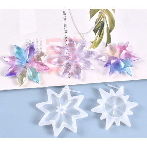 Snowflake Shape Crystal Epoxy Mould DIY Handcraft Pendant Ornaments Decoration Mold Soap Making Mould Candle moule silicone
