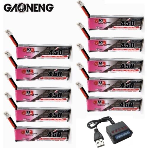 GNB 1S 3.8V HV 4.35V 450mAh LiPo Battery 80C/160C With PH2.0 Plug for RC FPV Drone M80S Tiny7 Beta75S Emax Tinyhawk Snapper7