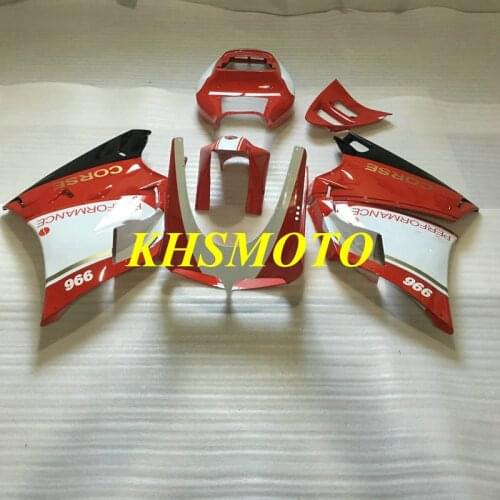 Motorcycle Fairing kit for 748 996 998 03 04 05 748 916 996 998 2003 2004 2005 Red white Fairings set+gifts DC42