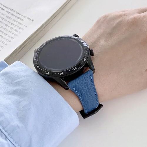 22mm Leather Watch Strap For Huawei Watch 3 Pro GT2 Bracelet Thin Watchband For Samsung Galaxy Watch3 45mm Amazfit GTR/PACE Band