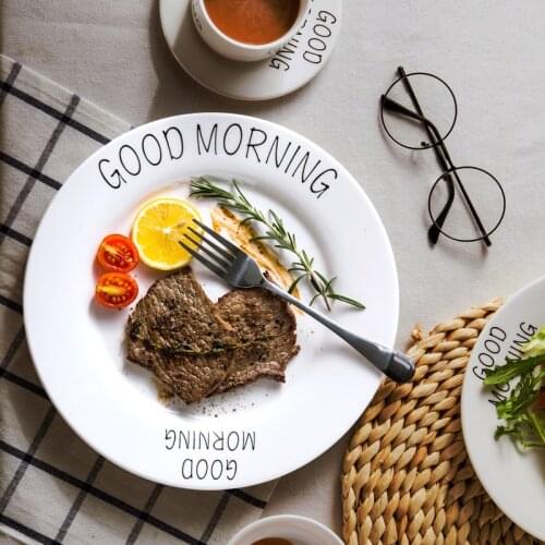 Breakfast Plate Creative Plate Nordic Tableware Net Red Ins Wind Plate Dish Western Steak Household Set Dish Plate dessert plate
