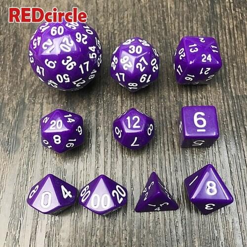 Best Sale10pcs Digital Dados TRpg Dice Set of D4 D6 D8 2xd10 D12 D20 D24 D30 D60 for Board Game,Rpg Playing Dice,for Mens Gift
