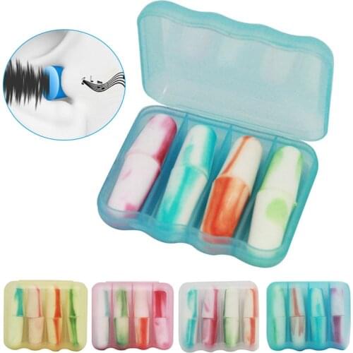 HOT 4 Pairs Noise-Proof Soft Foam Earbuds Earplugs Learning Sleeping Improve Dedicated Sound Mute Tapered Hearing