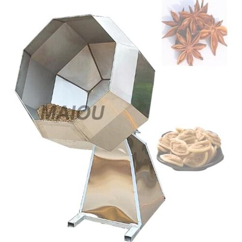 Puffed Rice Beans Drum Flavoring Machine Octagon Snack Food Mixing Seasoning Machine