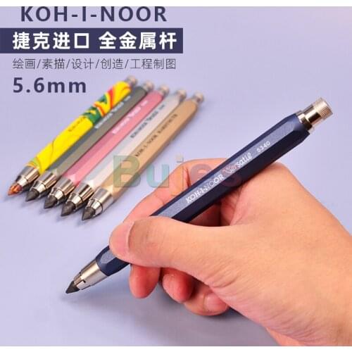 Koh-i-noor 5340 Series Thick Refill Metal Pen Holder Sketch Pen,5.6mm Automatic Drawing Pencil,Engineering Painting Supplies