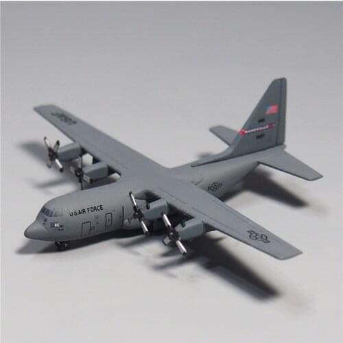 Mini 4CM 1/400 Scale Classic Diecast USAF C-130H C130 Aircraft Airplane Models Adult Toys Gifts for Display Collections