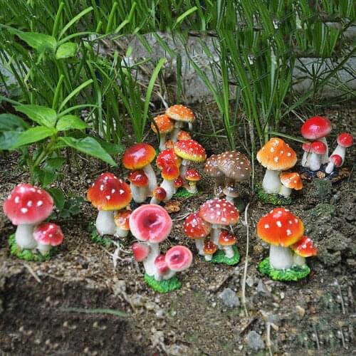 Mini Fairy Garden Miniatures Decorations Accessories Resin Crafts DIY Succulent Plant Bonsai Figurines Mushroom Dollhouse