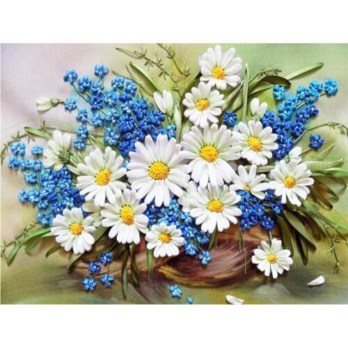 Flower DIY Embroidery Cross Stitch 11CT Kits Needlework Craft Set Cotton Thread Printed Canvas Home Decoration Sell