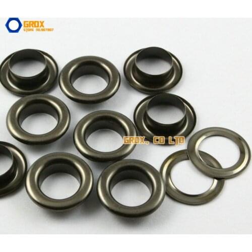 400 Set 17*10*5mm (Outer diameter * Inner diameter * Height) Gunmetal Round Eyelet Grommet