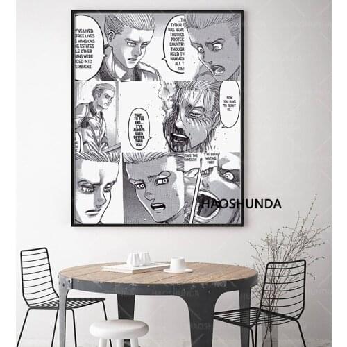 Shingeki No Kyojin Eren Yeager Attack on Titan Wall Art for Home room Decoration poster and print canvas painting