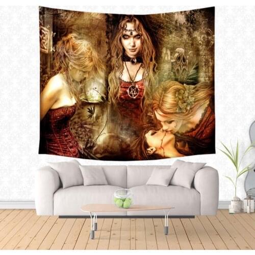 Victoria Frances Vampire Printing Hanging Wall Tapestries Decorative Tapestry Customized Beach Towel Blanket Picnic Mat