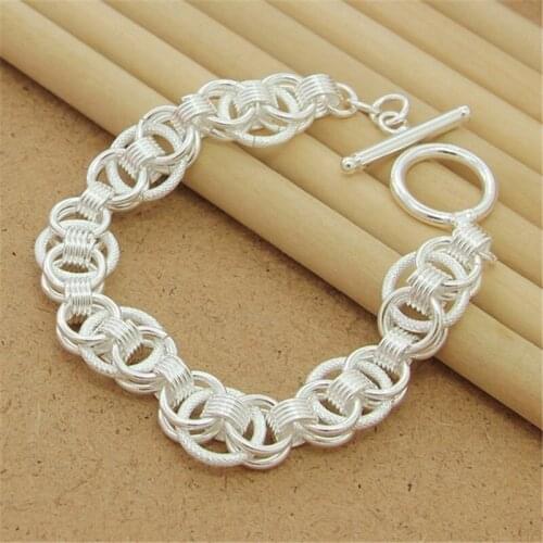 New 925 Silver Bracelet Circle Bracelet For Men & Women Fashion Jewelry Gifts