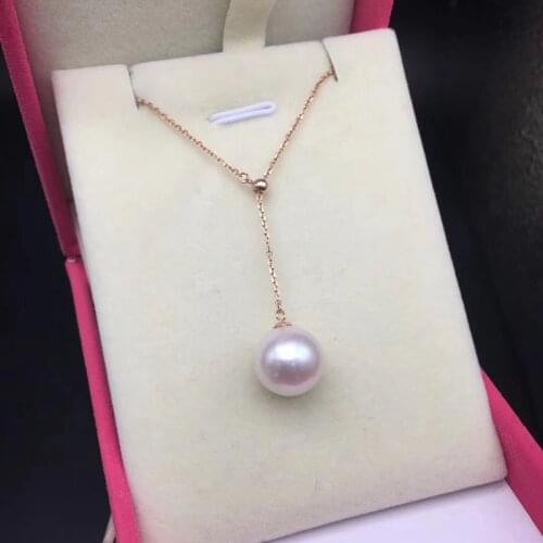 8-9mm Akoya pearls 18k gold Multifunctional Pendant Necklace high luster pearls Fine jewelry for women ladies Mother girls gift