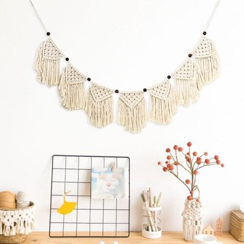 Bohemian Style Hanging Tapestry Handmade Woven Tassel Banner Home Wall Decor