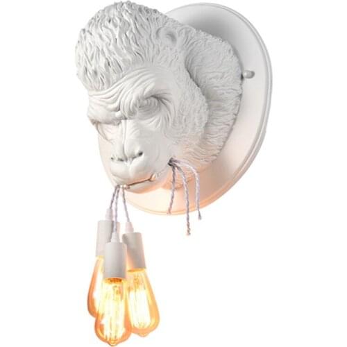 Resin Gorilla Wall Lamp Retro Modern Led Wall Sconce Home Loft Bedroom Bedside Home Decor Wall Light Fixtures Luminaire