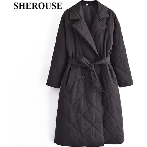 Sherouse Women's Double Breasted Trench Coats