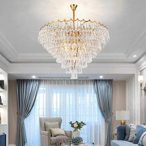 Nordic Style Fancy Design Indoor Living Room Crystal Chandelier Modern Luxury Led K9 Clear Crystal Pendant Light