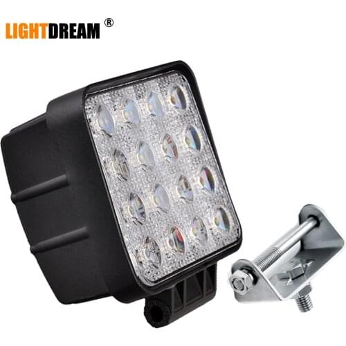 48W Led Work Light High Quality 12V 24V IP67 Car Tractor Truck Lights 4x4 4WD Trailer SUV ATV Spot Flood LED Light Bar x1pc