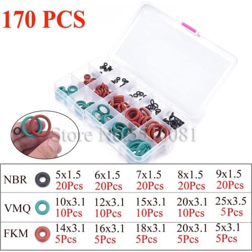 O-rings Nitrile Washer Rubber oring set Assortment Kit Set Box Ring O Rings Rubber Silicone O Ring Seal NBR VMQ Sealing