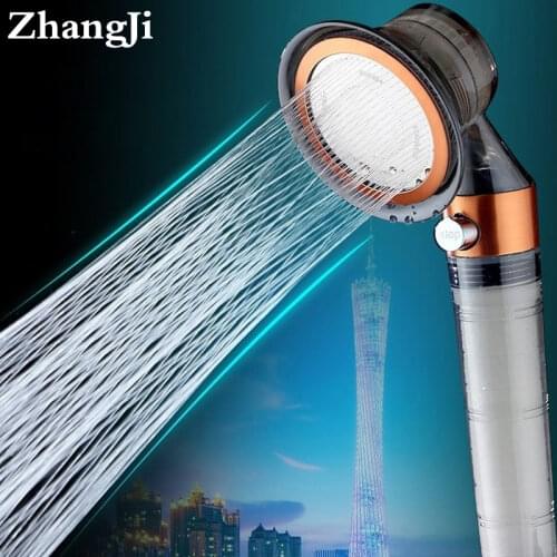 ZhangJi Magic Turbocharged Shower Head Skin Care High Pressure On/off Switch Water Saving Replaceable Filter Spray Nozzle