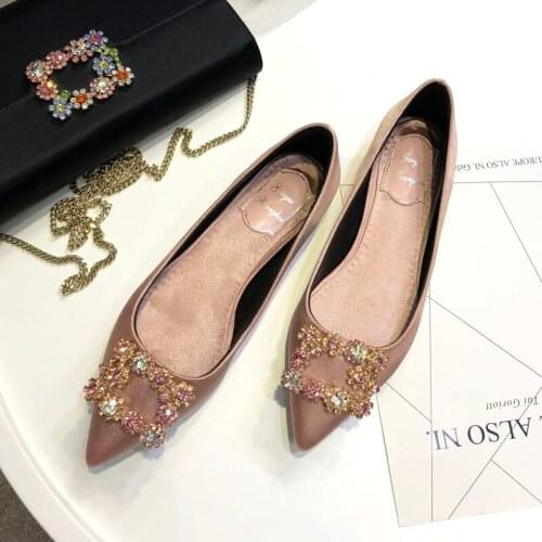 2021 Fashion Buckle Flats For Women Boat Shoes Brand Ladies Flats High Quality Women Single Shoes Wedding Dress Shoe Size 34-45