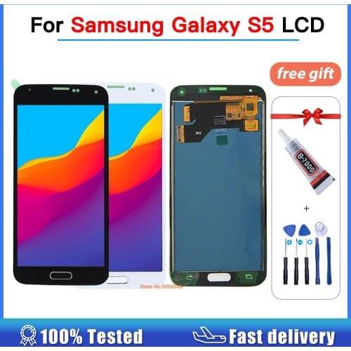 G900f LCD For Samsung Galaxy S5 G900F G900FD G900M LCD Display Touch Screen Digitizer Home Button Assembly For Samsung S5 LCD